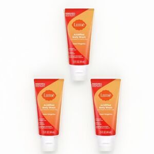 3pk Lume Acidified Body Wash Clean Tangerine  1.5 Fl Oz (44ml) TRAVEL SIZE